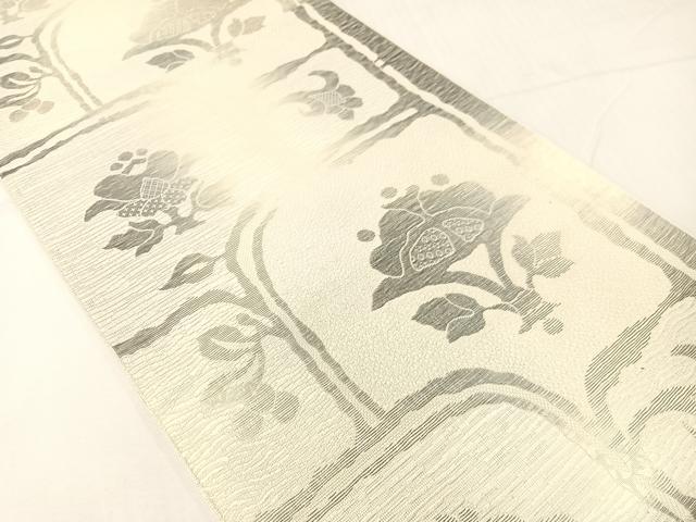 平和屋着物●本場筑前博多織 八寸名古屋帯 更紗吉祥文 正絹 逸品 CABH4497vp