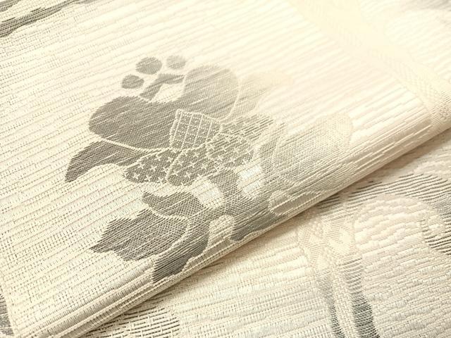 平和屋着物●本場筑前博多織 八寸名古屋帯 更紗吉祥文 正絹 逸品 CABH4497vp