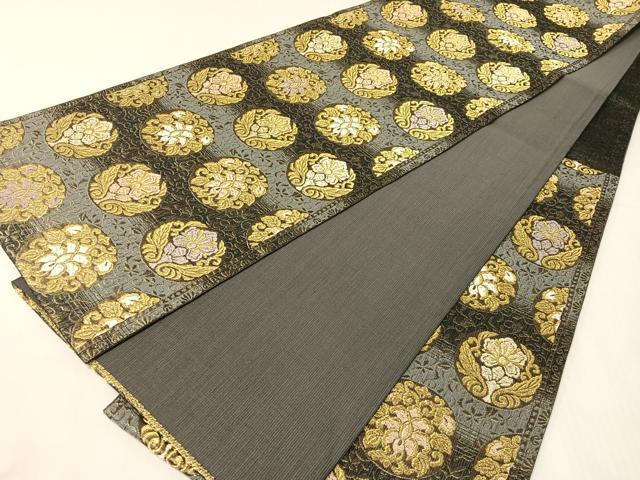 平和屋着物▽螺鈿 袋帯 スリーシーズン 春夏秋 唐織 更紗丸文 金彩 正絹 逸品 CABH4505vp