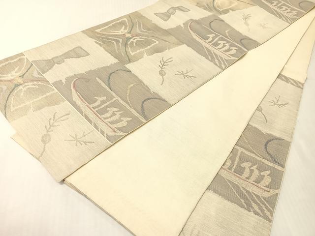 平和屋着物*夏物 六通柄袋帯 吉祥舟文 金糸 正絹 逸品 CABH4508vp