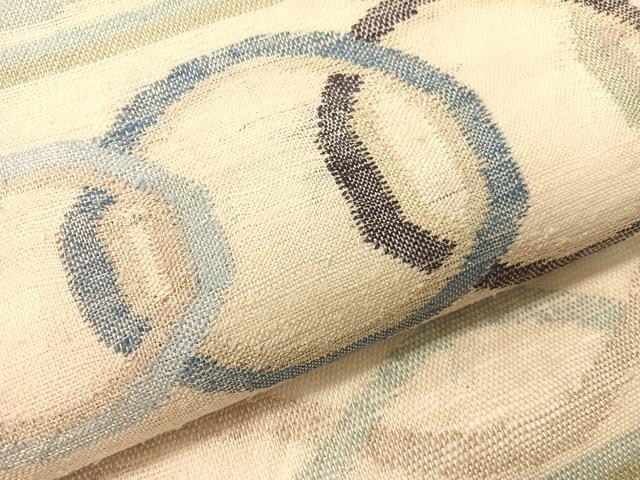 平和屋着物▽太鼓柄袋帯 スリーシーズン 春夏秋 紬地 横段丸繋ぎ 金銀糸 正絹 逸品 CABH4511vp