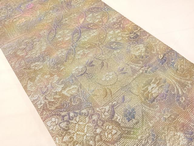 平和屋着物●全通柄袋帯 切嵌更紗吉祥文 金銀糸 正絹 逸品 CABH4516vp