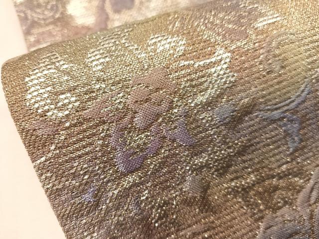 平和屋着物●全通柄袋帯 切嵌更紗吉祥文 金銀糸 正絹 逸品 CABH4516vp