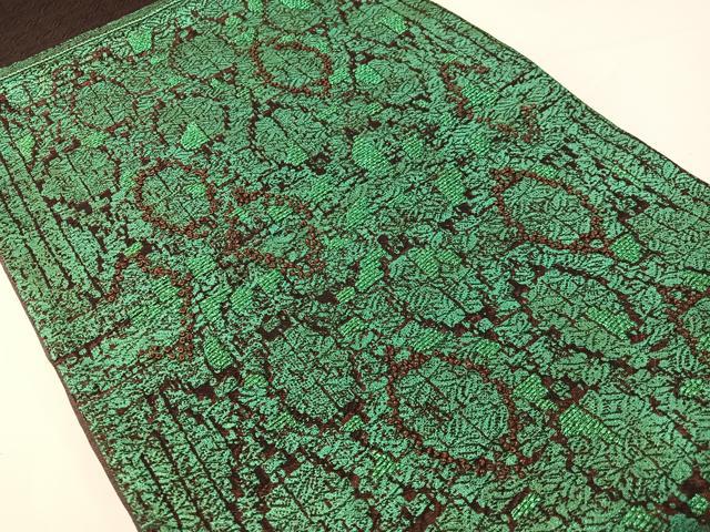 平和屋着物●中国三大刺繍 相良刺繍 太鼓柄袋帯 吉祥文様 正絹 逸品 CABH4517vp