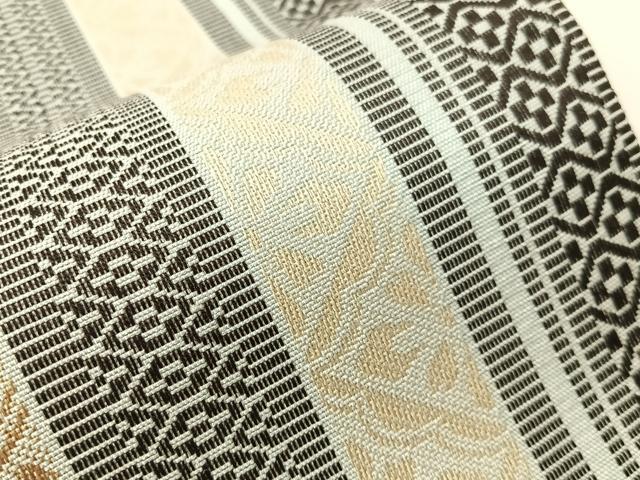 平和屋着物▽八寸名古屋帯 スリーシーズン 春夏秋 吉祥花間道 正絹 逸品 未使用 CABH4520vp
