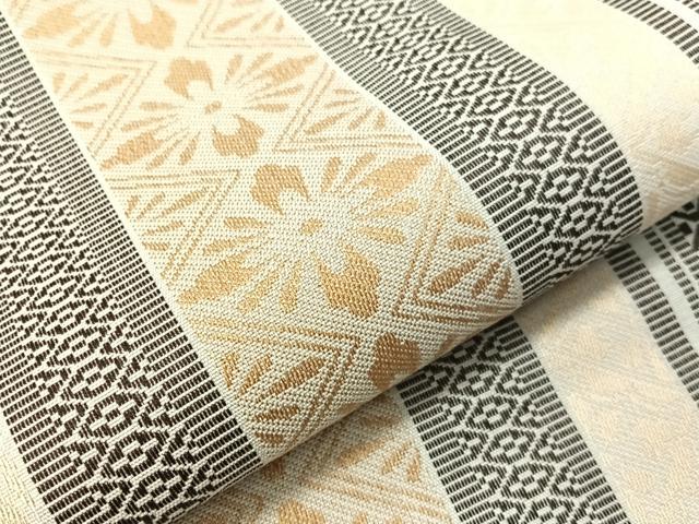 平和屋着物▽八寸名古屋帯 スリーシーズン 春夏秋 吉祥花間道 正絹 逸品 未使用 CABH4520vp