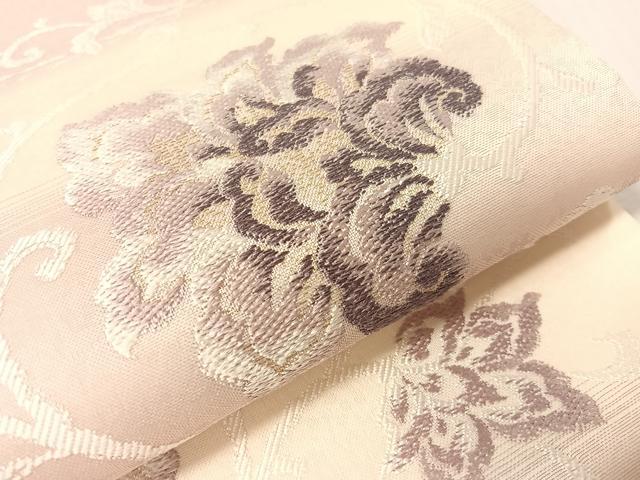 平和屋着物▽両面 六通柄袋帯 スリーシーズン 春夏秋 唐織 更紗唐草文 金銀糸 さが美扱い 正絹 逸品 CABH4522vp