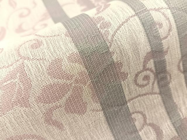平和屋着物▽両面 六通柄袋帯 スリーシーズン 春夏秋 櫛織 更紗唐草間道 正絹 逸品 未使用 CABH4523vp