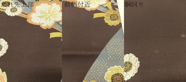 平和屋着物●六通柄袋帯 唐織 舞桜 金糸 正絹 逸品 CABH4530vp