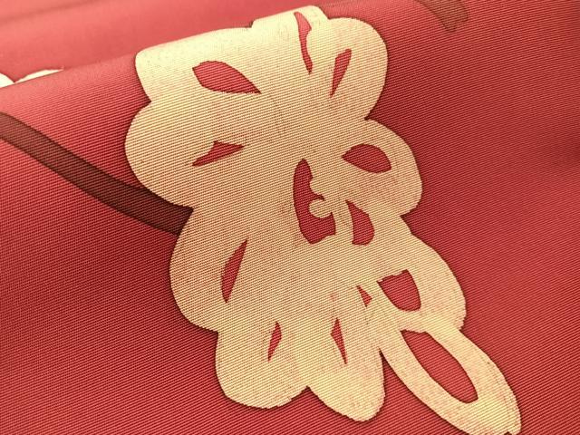 平和屋着物●日展染色作家 高久空木 ろうけつ染 塩瀬 九寸名古屋帯 草花文 正絹 逸品 CABH4550vp
