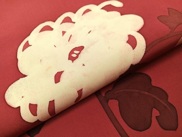 平和屋着物●日展染色作家 高久空木 ろうけつ染 塩瀬 九寸名古屋帯 草花文 正絹 逸品 CABH4550vp