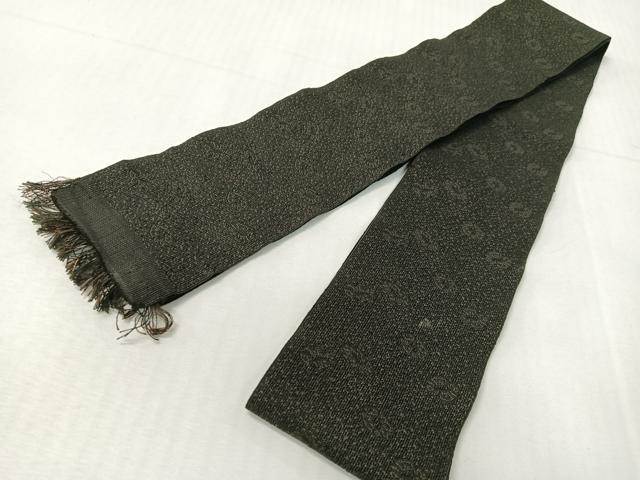 平和屋着物●男性 角帯 舞花文 黒地 単衣帯 CABH4576vp