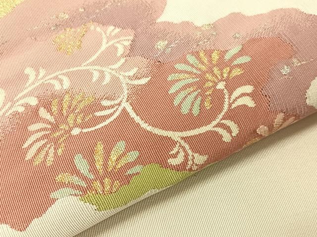 平和屋着物●爪掻き本綴れ 八寸名古屋帯 道長花文 金銀糸 正絹 逸品 CABH4600vp