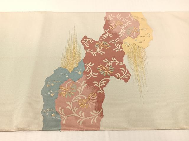 平和屋着物●爪掻き本綴れ 八寸名古屋帯 道長花文 金銀糸 正絹 逸品 CABH4600vp