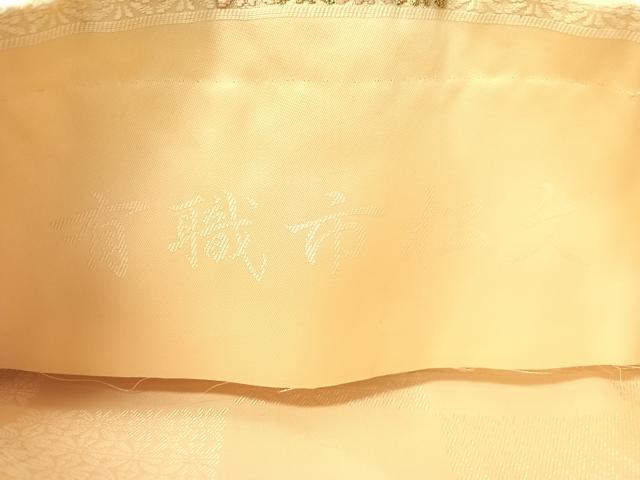 平和屋着物●六通柄袋帯 唐織 有職市松文 金糸 正絹 逸品 CABH4610vp