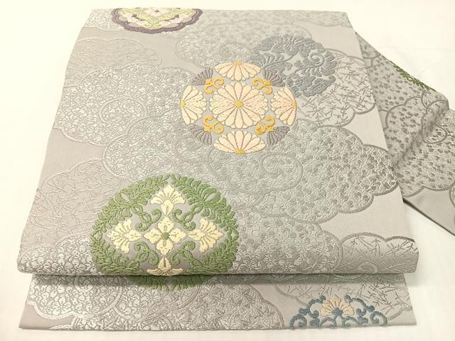 平和屋着物●全通柄 九寸名古屋帯 総通唐織 芳彩美術織物謹製 万葉集 正絹 逸品 CABH4612vp