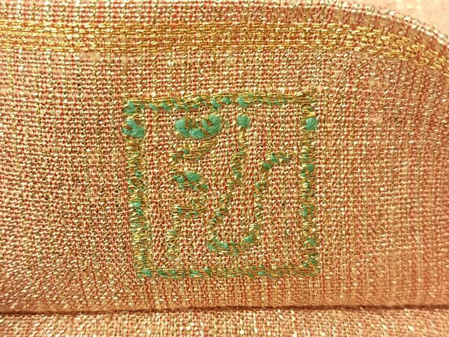 平和屋着物●桝屋高尾 ねん金綴錦 全通柄袋帯 段霞文 金糸 正絹 逸品 CABH4621vp