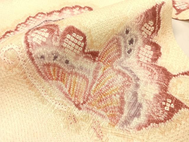 平和屋着物●名門 藤娘きぬたや・総絞り 九寸名古屋帯 舞蝶文 正絹 逸品 CABH4624vp