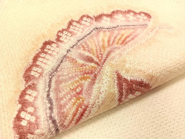 平和屋着物●名門 藤娘きぬたや・総絞り 九寸名古屋帯 舞蝶文 正絹 逸品 CABH4624vp