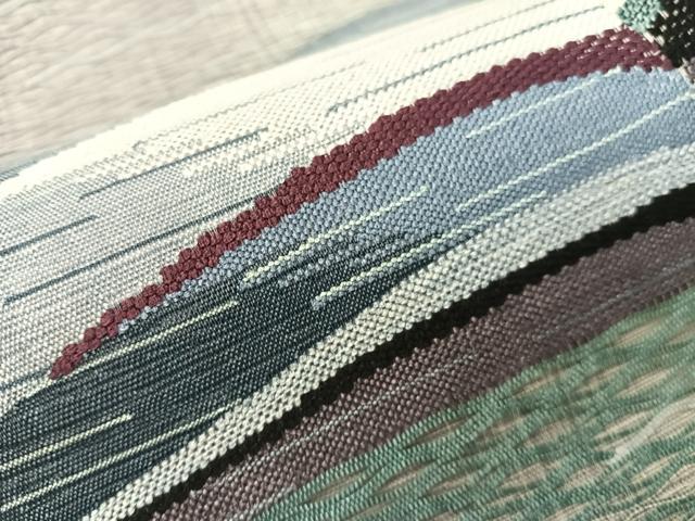 平和屋着物▽太鼓柄袋帯 スリーシーズン 春夏秋 すくい織 吉祥文 正絹 逸品 CABH4630vp