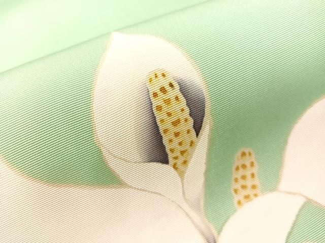 平和屋着物●塩瀬 九寸名古屋帯 水芭蕉 正絹 逸品 CABH4692vp