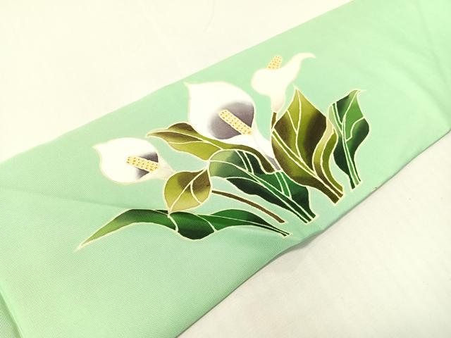 平和屋着物●塩瀬 九寸名古屋帯 水芭蕉 正絹 逸品 CABH4692vp