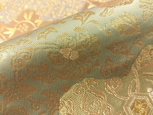 平和屋着物●西陣 服部織物謹製 六通柄袋帯 名物裂更紗文 金糸 正絹 逸品 CABH4696vp