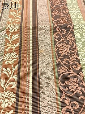 平和屋着物●本場筑前博多織 八寸名古屋帯 更紗唐草間道 正絹 逸品 CABH4700vp
