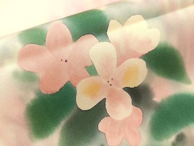 平和屋着物●虹色創家 本郷大田子 塩瀬 九寸名古屋帯 枝花文 正絹 逸品 CABH4702vp