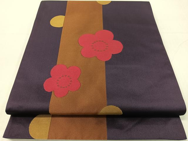 平和屋着物●世界的人形師 辻村寿三郎 ジュサブロー 六通柄袋帯 梅間道 正絹 逸品 CABH4707vp