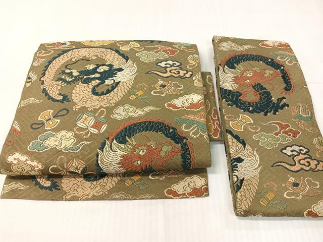 平和屋着物●つけ帯 唐織 雲龍 金糸 正絹 逸品 CABH4717vp