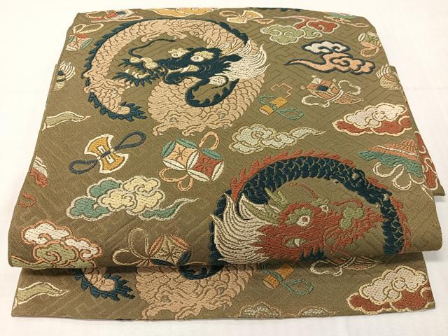 平和屋着物●つけ帯 唐織 雲龍 金糸 正絹 逸品 CABH4717vp