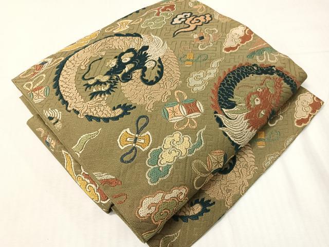 平和屋着物●つけ帯 唐織 雲龍 金糸 正絹 逸品 CABH4717vp