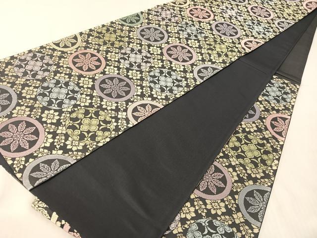 平和屋着物●六通柄袋帯 吉祥花丸文 正絹 逸品 未使用 CABH4730vp