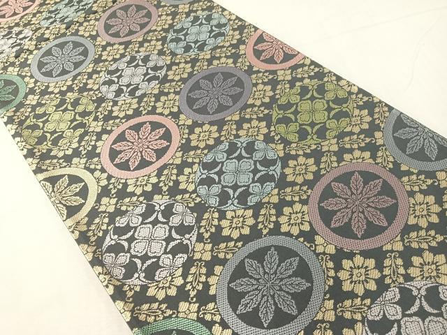 平和屋着物●六通柄袋帯 吉祥花丸文 正絹 逸品 未使用 CABH4730vp