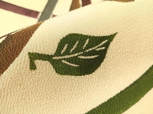 平和屋着物●九寸名古屋帯 型染め 吹き寄せ紋 鬼しぼ縮緬 正絹 逸品 CABH4732vp