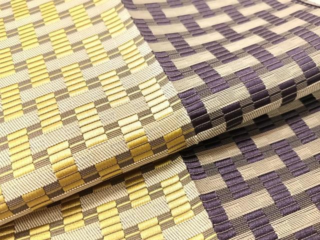 平和屋着物●本場筑前博多織 八寸名古屋帯 間道 単衣帯 正絹 逸品 CABH4733vp