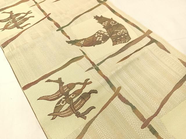 平和屋着物●本場筑前博多織 八寸名古屋帯 成り物 正絹 逸品 CABH4738vp