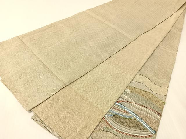 平和屋着物▽太鼓柄袋帯 スリーシーズン 春夏秋 すくい織 立波文 正絹 逸品 CABH4758vp