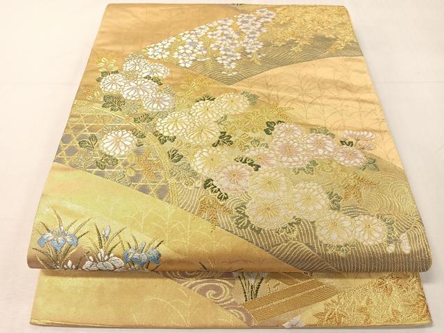 平和屋着物●六通柄袋帯 唐織 繍粋錦 金糸 引箔 正絹 逸品 CABH4763vp