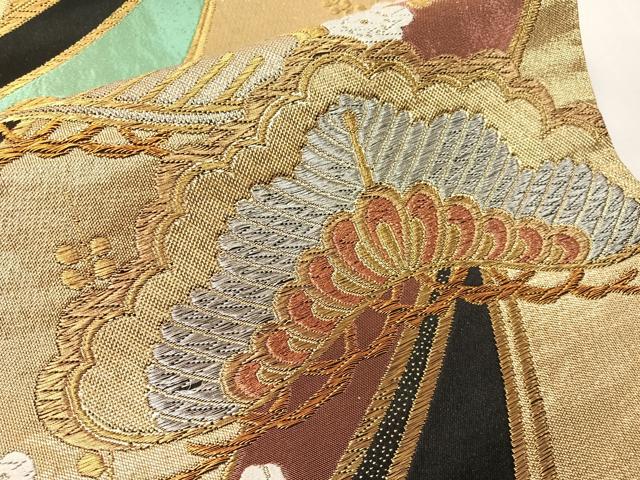 平和屋着物●六通柄袋帯 唐織 梅松文 金銀糸 正絹 逸品 CABH4765vp