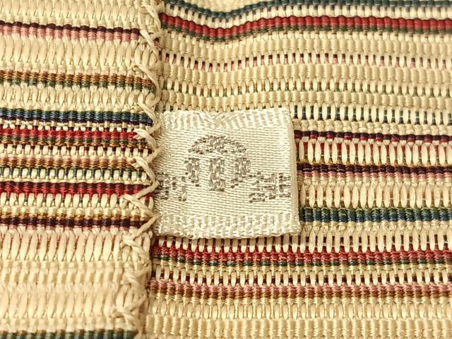 平和屋着物●本場筑前博多織 八寸名古屋帯 よろけ縞 正絹 逸品 CABH4774vp