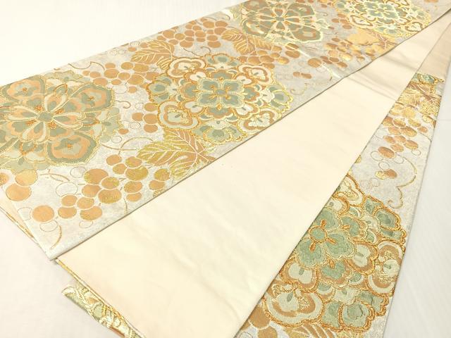 平和屋着物●六通柄袋帯 華文ぶどう紋様 金糸 正絹 逸品 CABH4788vp