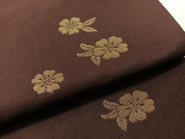 平和屋着物●両面 六通柄袋帯 唐織 乱菊 黒地 金糸 正絹 逸品 CABH4800vp