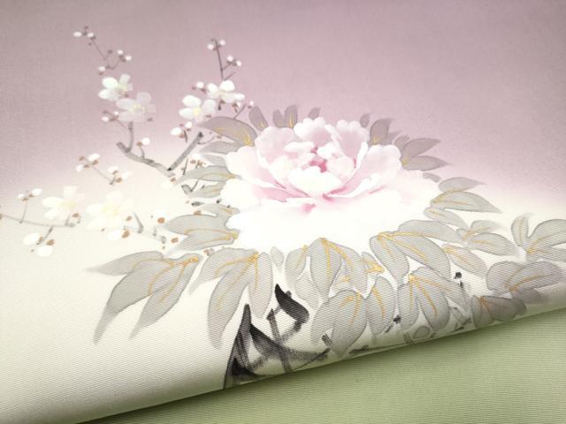 平和屋着物●染色作家 桐山紫香 手描き 塩瀬 九寸名古屋帯 花籠文 金彩 正絹 逸品 CABH4820hy