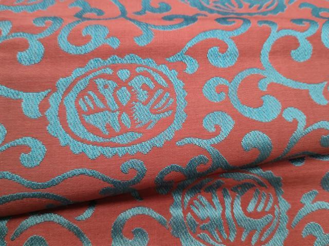 平和屋着物●本場筑前博多織 九寸名古屋帯 唐草文 正絹 逸品 CABH4838hy