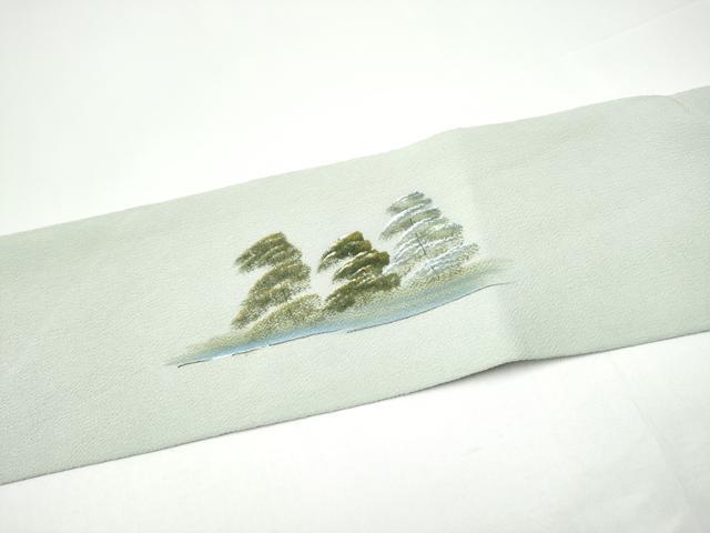 平和屋着物●九寸名古屋帯 手描き 金彩 鬼しぼ縮緬 正絹 逸品 CABH4842hy