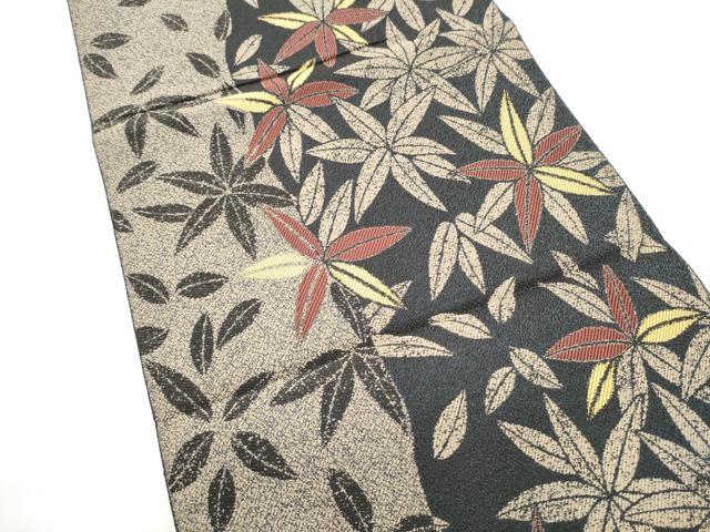 平和屋着物●八寸名古屋帯 舞葉文 正絹 逸品 CABH4845hy