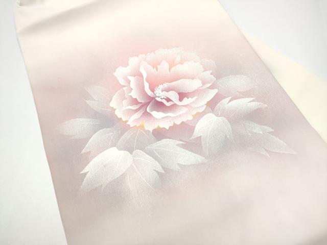 平和屋着物●塩瀬 九寸名古屋帯 牡丹 金銀彩 正絹 逸品 CABH4850hy