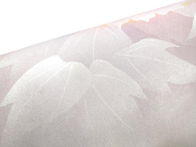 平和屋着物●塩瀬 九寸名古屋帯 牡丹 金銀彩 正絹 逸品 CABH4850hy